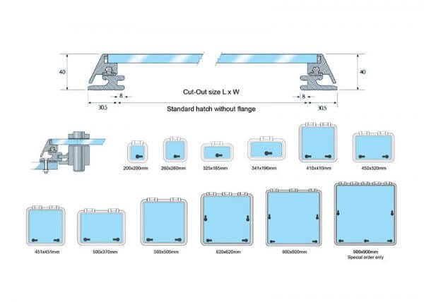 Standard Deck Hatch without a flange