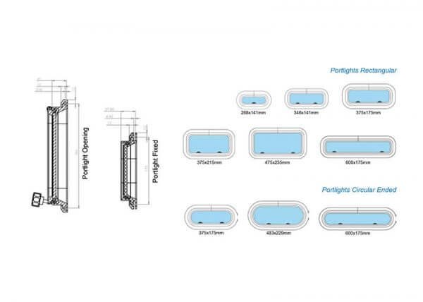 Standard Portlights drawing