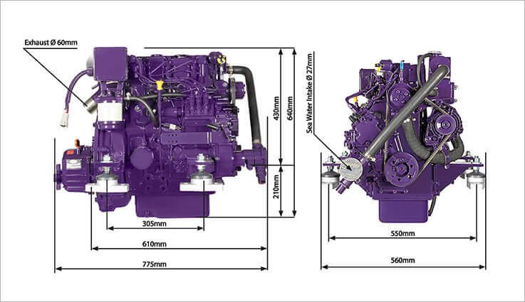 HayNav Marine HM3.34 engine drawing