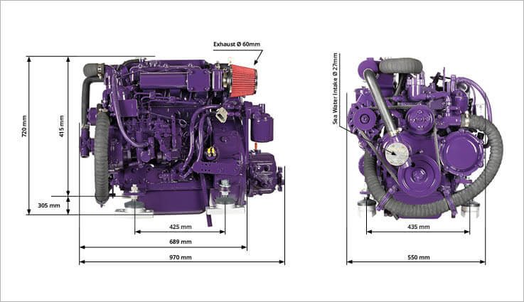 HayNav Marine HM4.37 engine drawing