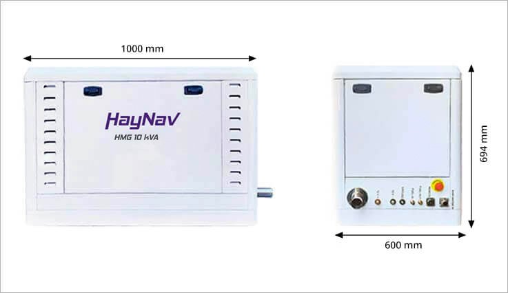 HayNav Marine HMG 10 Generator Dimensions