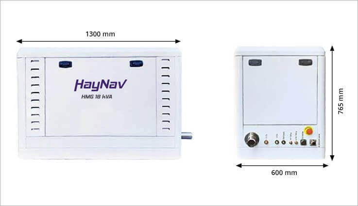 HayNav Marine HMG 18 Generator Dimensions